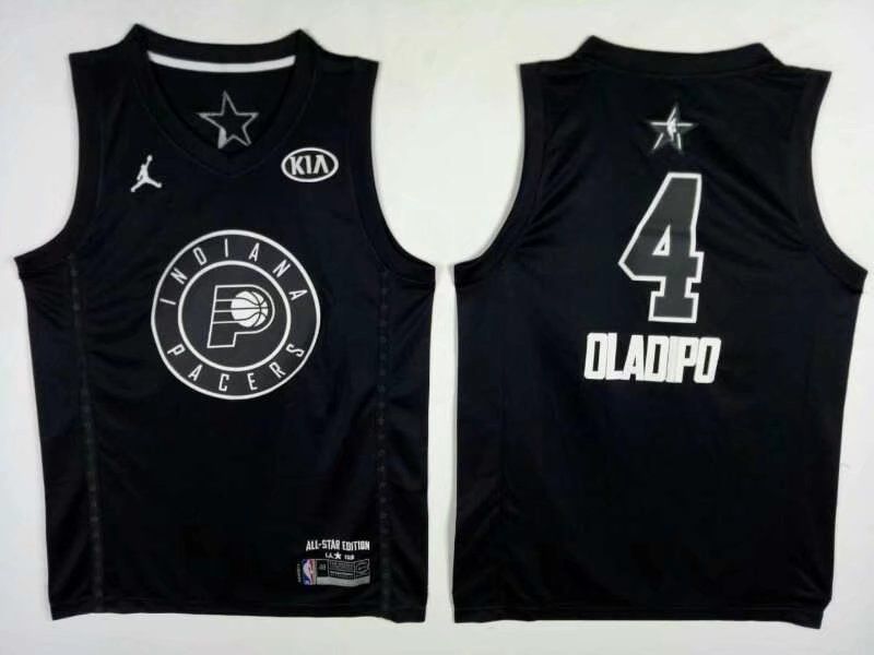 Men Indiana Pacers 4 Oladipo Black 2108 All Stars NBA Jerseys